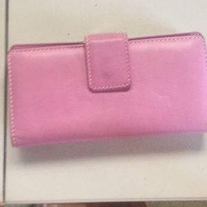 Pink leather wallet